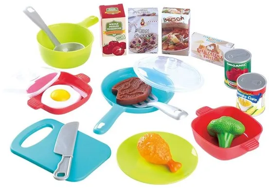 PLAY Kitchen Accessories and Play Food Set 21pcs.